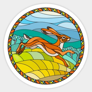 Hare In Glass Sticker